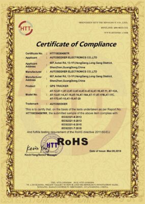 certificate of compliance