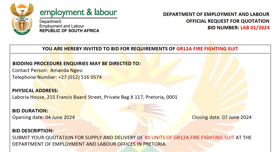 GR12 Fire Fighting Suit Tender Scam 2 GR12 Fire Fighting Suit Tender Scam